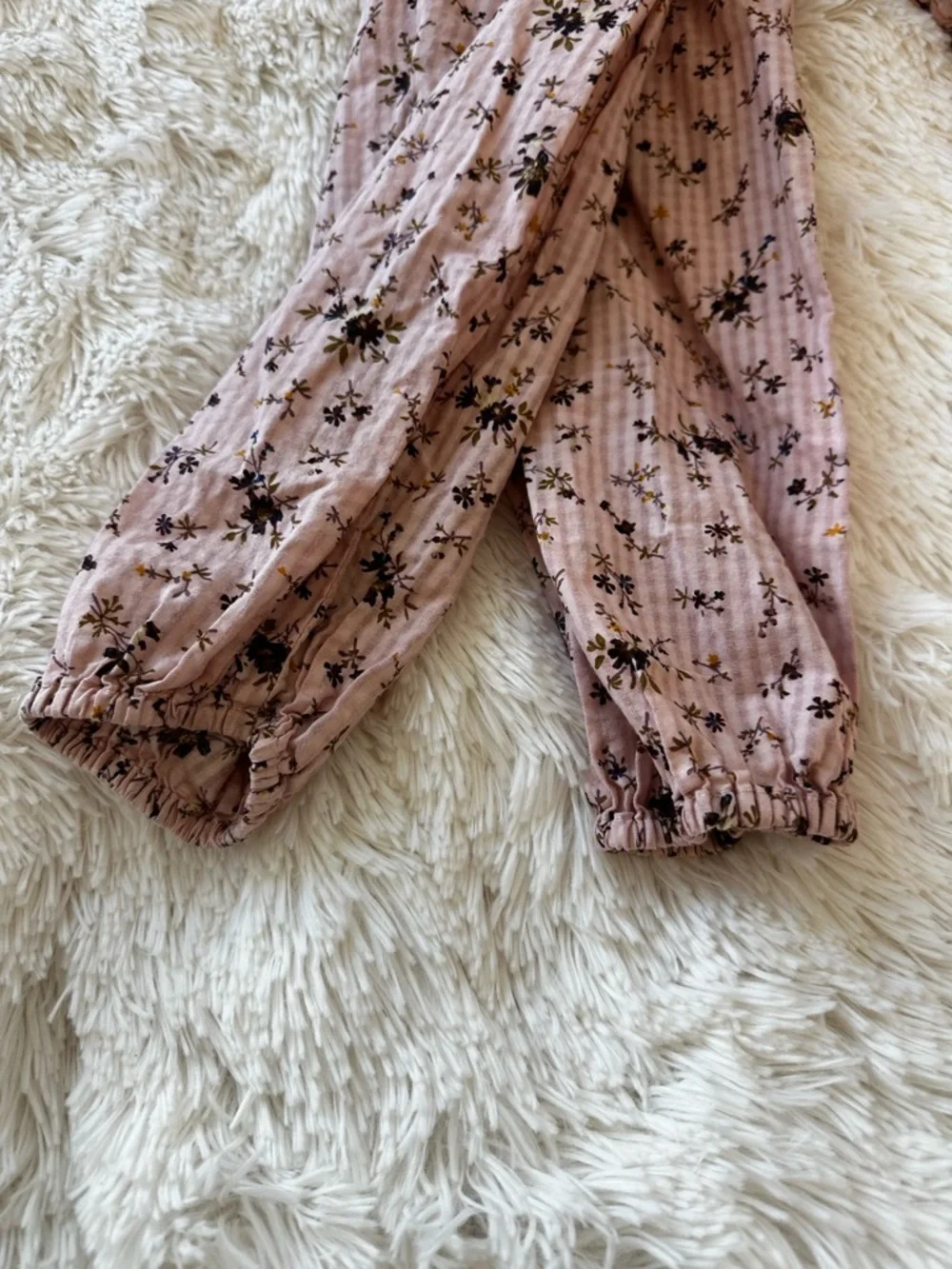 MADEWELL Sophia Floral Smocked Peplum Blouse Pink Long Sleeve Top Size XXS